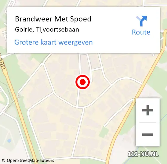 Locatie op kaart van de 112 melding: Brandweer Met Spoed Naar Goirle, Tijvoortsebaan op 26 augustus 2024 00:21