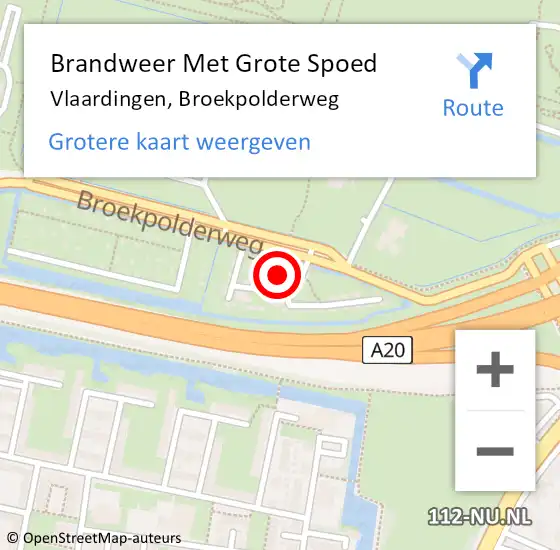 Locatie op kaart van de 112 melding: Brandweer Met Grote Spoed Naar Vlaardingen, Broekpolderweg op 26 augustus 2024 02:29