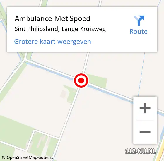 Locatie op kaart van de 112 melding: Ambulance Met Spoed Naar Sint Philipsland, Lange Kruisweg op 17 oktober 2014 18:11