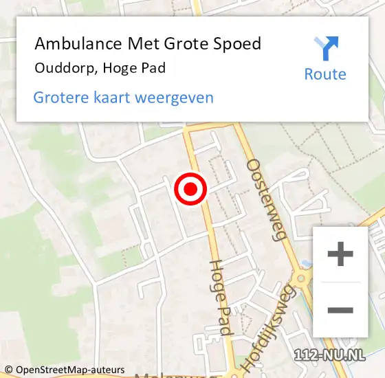 Locatie op kaart van de 112 melding: Ambulance Met Grote Spoed Naar Ouddorp, Hoge Pad op 26 augustus 2024 04:29