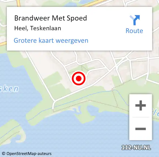 Locatie op kaart van de 112 melding: Brandweer Met Spoed Naar Heel, Teskenlaan op 26 augustus 2024 05:06