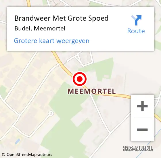 Locatie op kaart van de 112 melding: Brandweer Met Grote Spoed Naar Budel, Meemortel op 26 augustus 2024 06:23