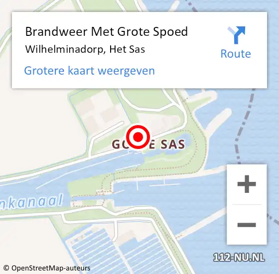 Locatie op kaart van de 112 melding: Brandweer Met Grote Spoed Naar Wilhelminadorp, Het Sas op 26 augustus 2024 07:20