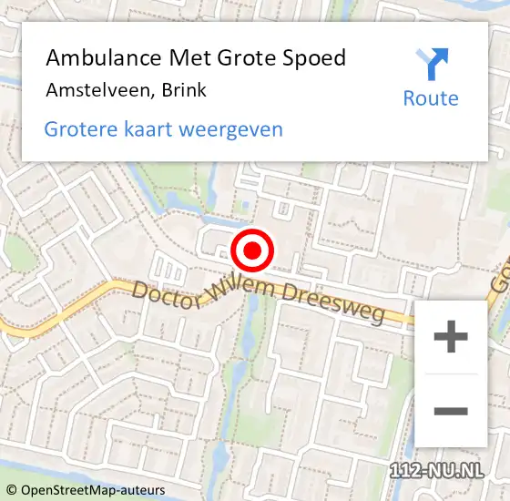 Locatie op kaart van de 112 melding: Ambulance Met Grote Spoed Naar Amstelveen, Brink op 26 augustus 2024 07:53