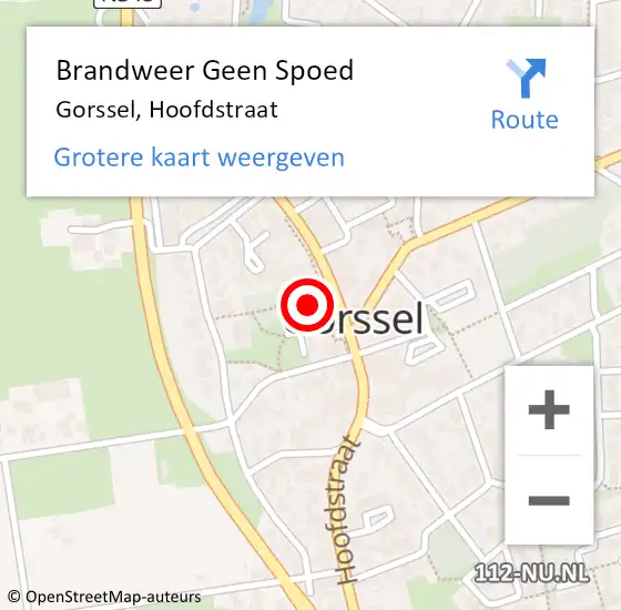 Locatie op kaart van de 112 melding: Brandweer Geen Spoed Naar Gorssel, Hoofdstraat op 26 augustus 2024 08:14