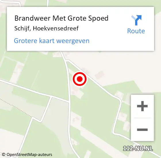 Locatie op kaart van de 112 melding: Brandweer Met Grote Spoed Naar Schijf, Hoekvensedreef op 26 augustus 2024 08:20