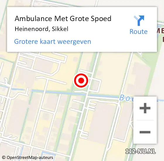 Locatie op kaart van de 112 melding: Ambulance Met Grote Spoed Naar Heinenoord, Sikkel op 26 augustus 2024 09:20