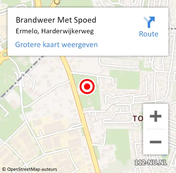 Locatie op kaart van de 112 melding: Brandweer Met Spoed Naar Ermelo, Harderwijkerweg op 26 augustus 2024 10:22