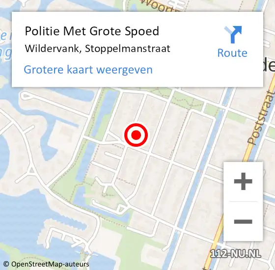 Locatie op kaart van de 112 melding: Politie Met Grote Spoed Naar Wildervank, Stoppelmanstraat op 26 augustus 2024 10:37