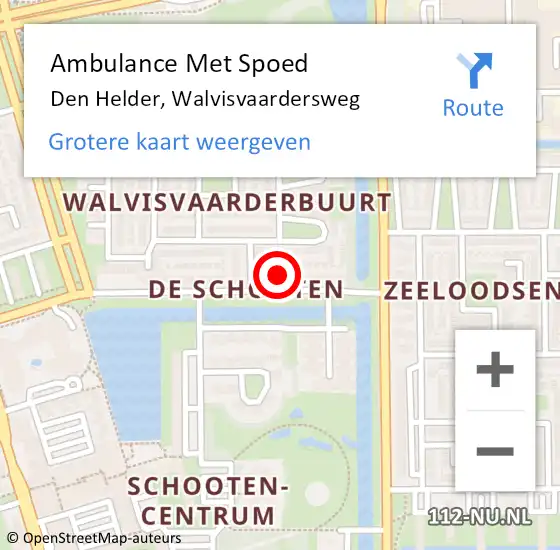 Locatie op kaart van de 112 melding: Ambulance Met Spoed Naar Den Helder, Walvisvaardersweg op 26 augustus 2024 11:03