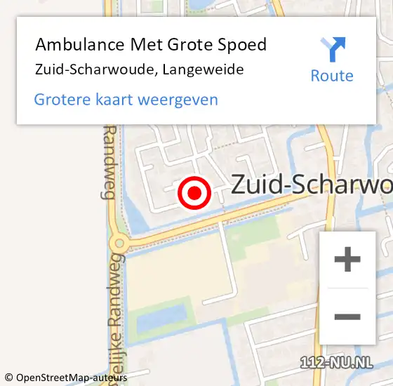 Locatie op kaart van de 112 melding: Ambulance Met Grote Spoed Naar Zuid-Scharwoude, Langeweide op 26 augustus 2024 11:36