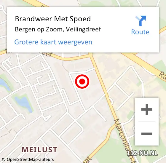 Locatie op kaart van de 112 melding: Brandweer Met Spoed Naar Bergen op Zoom, Veilingdreef op 26 augustus 2024 11:44