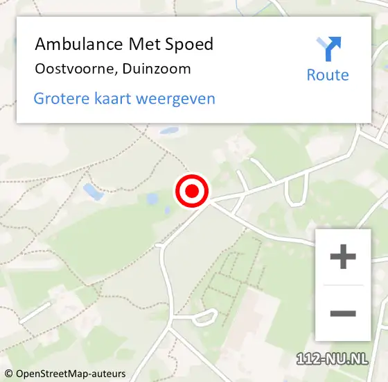 Locatie op kaart van de 112 melding: Ambulance Met Spoed Naar Oostvoorne, Duinzoom op 26 augustus 2024 12:00