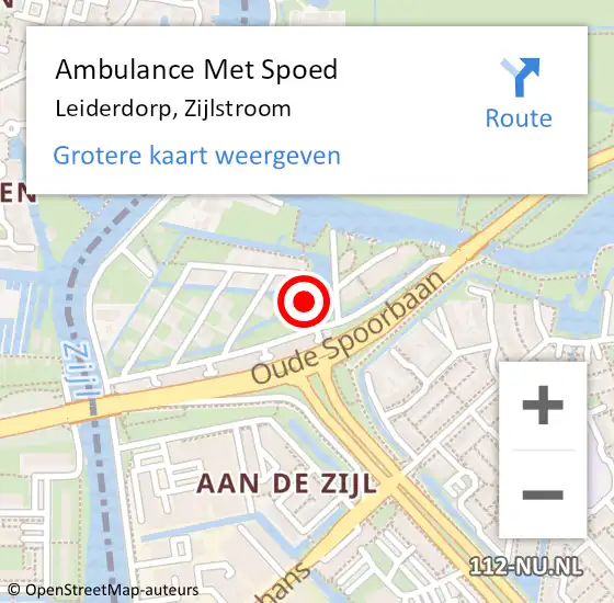 Locatie op kaart van de 112 melding: Ambulance Met Spoed Naar Leiderdorp, Zijlstroom op 26 augustus 2024 12:49