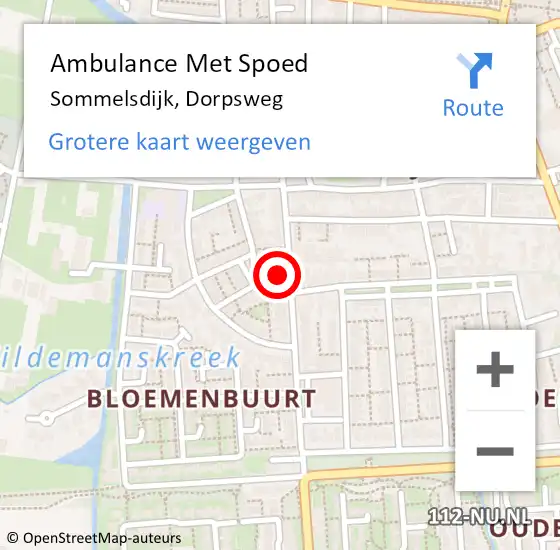 Locatie op kaart van de 112 melding: Ambulance Met Spoed Naar Sommelsdijk, Dorpsweg op 26 augustus 2024 13:40