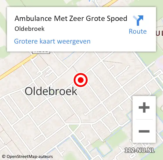 Locatie op kaart van de 112 melding: Ambulance Met Zeer Grote Spoed Naar Oldebroek op 26 augustus 2024 13:48