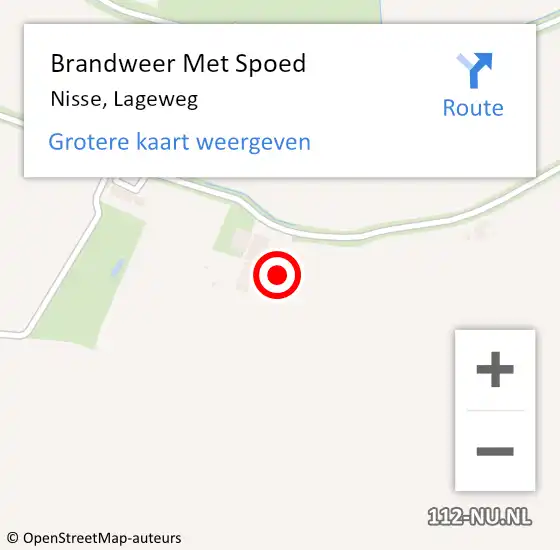 Locatie op kaart van de 112 melding: Brandweer Met Spoed Naar Nisse, Lageweg op 26 augustus 2024 13:54