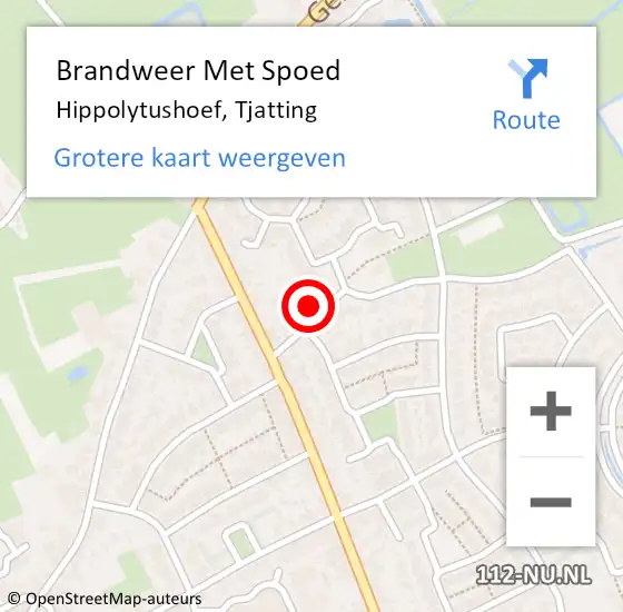 Locatie op kaart van de 112 melding: Brandweer Met Spoed Naar Hippolytushoef, Tjatting op 26 augustus 2024 15:03