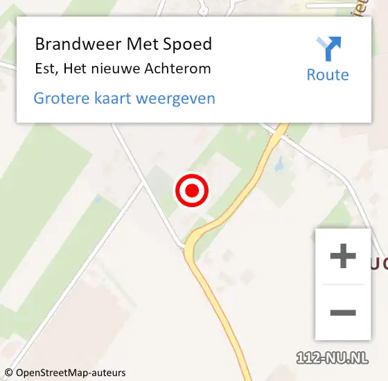 Locatie op kaart van de 112 melding: Brandweer Met Spoed Naar Est, Het nieuwe Achterom op 26 augustus 2024 15:04