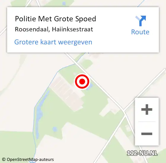 Locatie op kaart van de 112 melding: Politie Met Grote Spoed Naar Roosendaal, Haiinksestraat op 26 augustus 2024 17:44