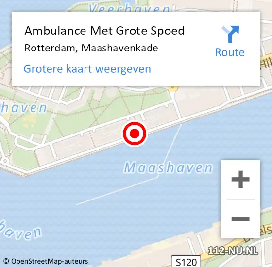 Locatie op kaart van de 112 melding: Ambulance Met Grote Spoed Naar Rotterdam, Maashavenkade op 26 augustus 2024 18:39