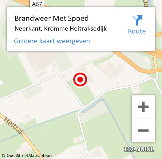 Locatie op kaart van de 112 melding: Brandweer Met Spoed Naar Neerkant, Kromme Heitraksedijk op 26 augustus 2024 18:42