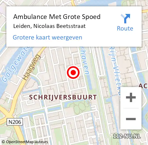 Locatie op kaart van de 112 melding: Ambulance Met Grote Spoed Naar Lekkerkerk, Nicolaas Beetsstraat op 26 augustus 2024 18:47