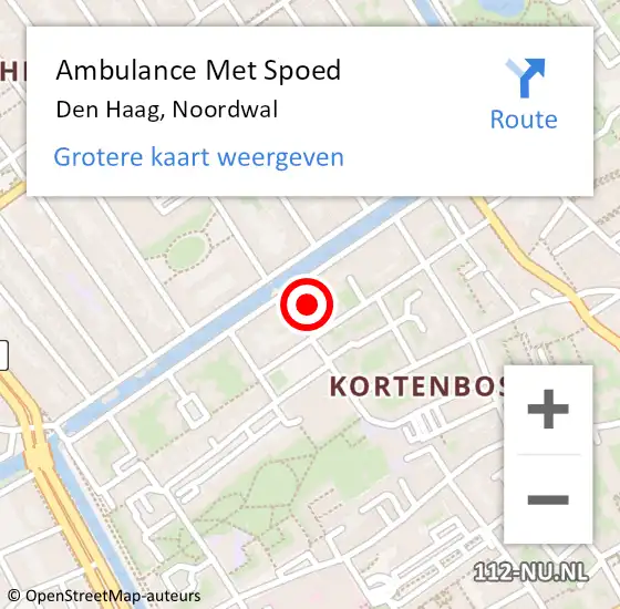 Locatie op kaart van de 112 melding: Ambulance Met Spoed Naar Den Haag, Noordwal op 26 augustus 2024 18:59