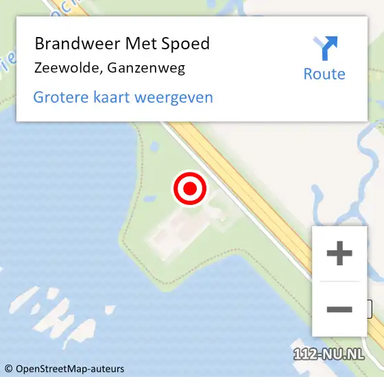 Locatie op kaart van de 112 melding: Brandweer Met Spoed Naar Zeewolde, Ganzenweg op 26 augustus 2024 19:13