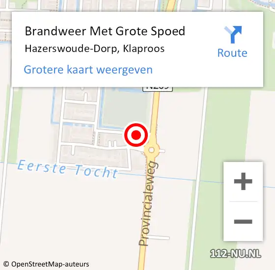 Locatie op kaart van de 112 melding: Brandweer Met Grote Spoed Naar Hazerswoude-Dorp, Klaproos op 26 augustus 2024 19:13