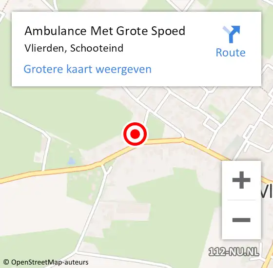 Locatie op kaart van de 112 melding: Ambulance Met Grote Spoed Naar Vlierden, Schooteind op 17 oktober 2014 20:01