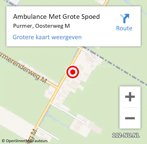Locatie op kaart van de 112 melding: Ambulance Met Grote Spoed Naar Purmer, Oosterweg M op 17 oktober 2014 20:03