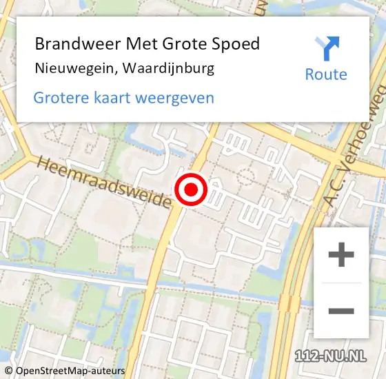 Locatie op kaart van de 112 melding: Brandweer Met Grote Spoed Naar Nieuwegein, Waardijnburg op 26 augustus 2024 20:10