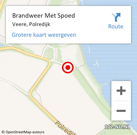 Locatie op kaart van de 112 melding: Brandweer Met Spoed Naar Veere, Polredijk op 26 augustus 2024 21:08