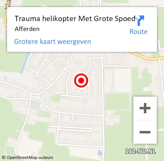 Locatie op kaart van de 112 melding: Trauma helikopter Met Grote Spoed Naar Afferden op 26 augustus 2024 21:13