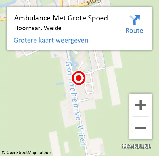 Locatie op kaart van de 112 melding: Ambulance Met Grote Spoed Naar Hoornaar, Weide op 26 augustus 2024 23:00