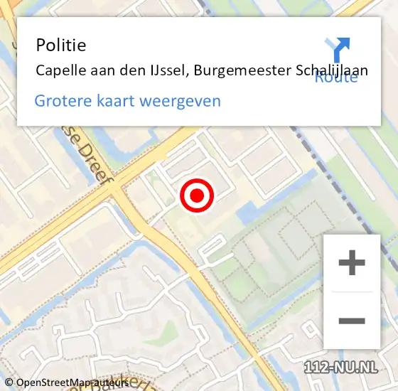 Locatie op kaart van de 112 melding: Politie Capelle aan den IJssel, Burgemeester Schalijlaan op 26 augustus 2024 23:40