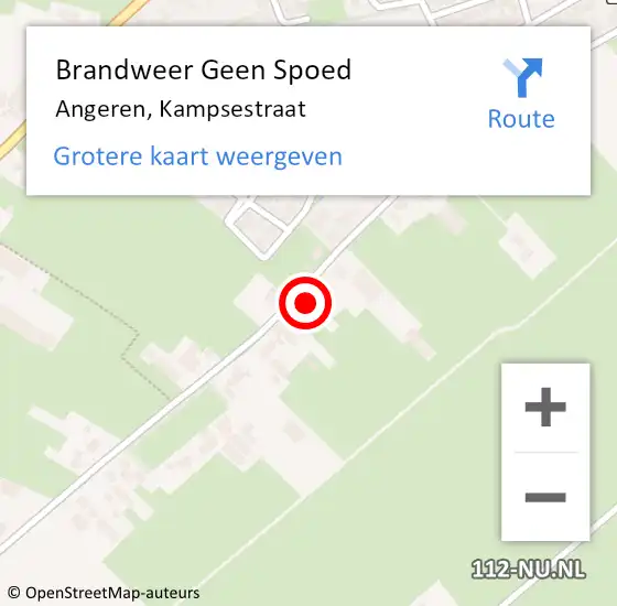 Locatie op kaart van de 112 melding: Brandweer Geen Spoed Naar Angeren, Kampsestraat op 27 augustus 2024 00:39