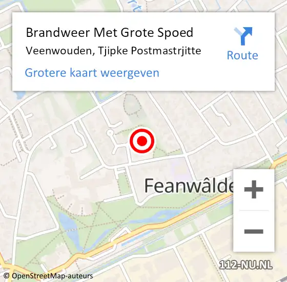 Locatie op kaart van de 112 melding: Brandweer Met Grote Spoed Naar Veenwouden, Tjipke Postmastrjitte op 27 augustus 2024 01:52