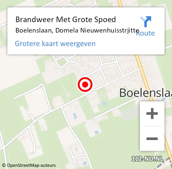 Locatie op kaart van de 112 melding: Brandweer Met Grote Spoed Naar Boelenslaan, Domela Nieuwenhuisstrjitte op 17 oktober 2014 20:46