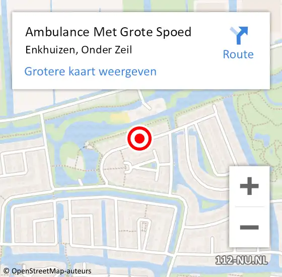 Locatie op kaart van de 112 melding: Ambulance Met Grote Spoed Naar Enkhuizen, Onder Zeil op 27 augustus 2024 08:08