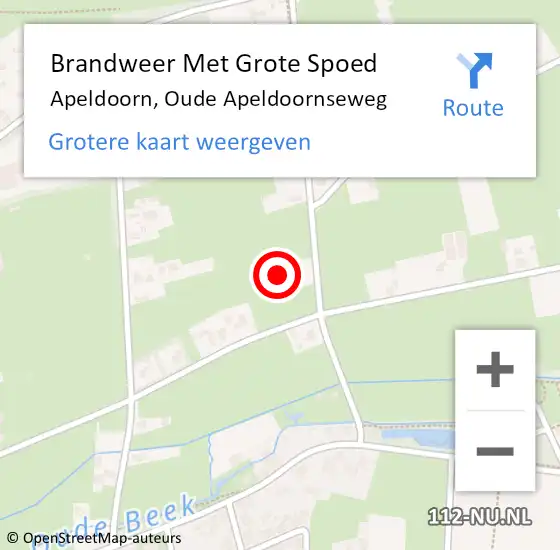 Locatie op kaart van de 112 melding: Brandweer Met Grote Spoed Naar Apeldoorn, Oude Apeldoornseweg op 27 augustus 2024 08:45