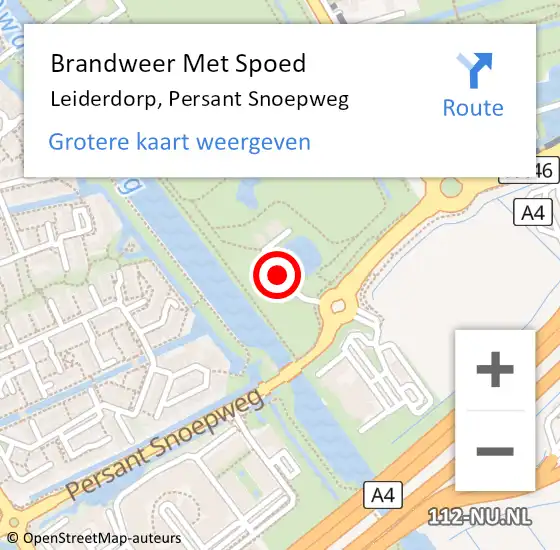 Locatie op kaart van de 112 melding: Brandweer Met Spoed Naar Leiderdorp, Persant Snoepweg op 27 augustus 2024 08:46