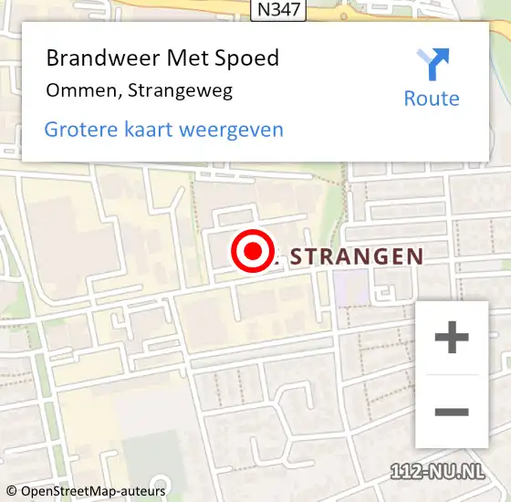 Locatie op kaart van de 112 melding: Brandweer Met Spoed Naar Ommen, Strangeweg op 27 augustus 2024 08:49