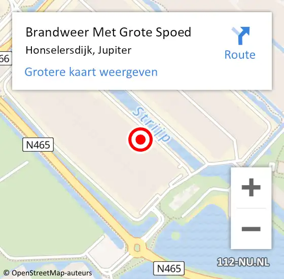 Locatie op kaart van de 112 melding: Brandweer Met Grote Spoed Naar Honselersdijk, Jupiter op 27 augustus 2024 09:02