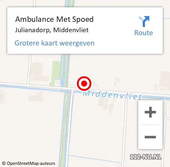 Locatie op kaart van de 112 melding: Ambulance Met Spoed Naar Julianadorp, Middenvliet op 27 augustus 2024 09:09