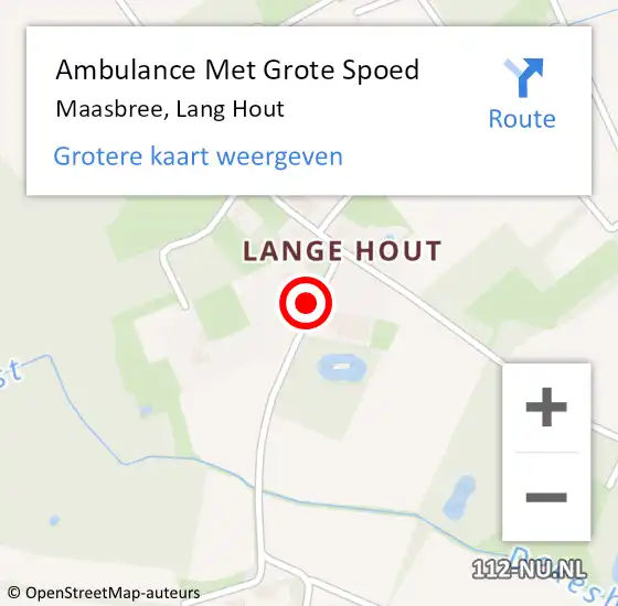 Locatie op kaart van de 112 melding: Ambulance Met Grote Spoed Naar Maasbree, Lang Hout op 17 oktober 2014 21:05