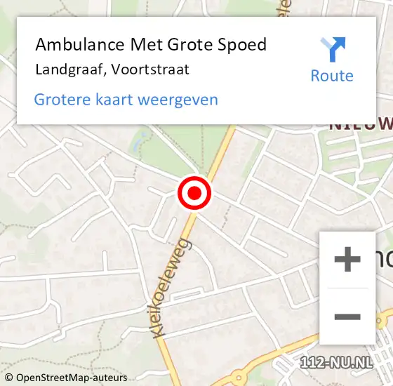 Locatie op kaart van de 112 melding: Ambulance Met Grote Spoed Naar Landgraaf, Voortstraat op 17 oktober 2014 21:09