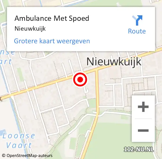 Locatie op kaart van de 112 melding: Ambulance Met Spoed Naar Nieuwkuijk op 27 augustus 2024 10:05