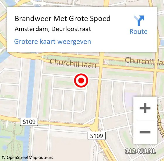 Locatie op kaart van de 112 melding: Brandweer Met Grote Spoed Naar Amsterdam, Deurloostraat op 27 augustus 2024 10:13